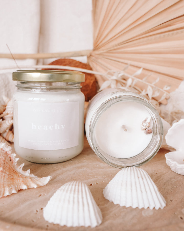 Beachy Glass Jar Candle