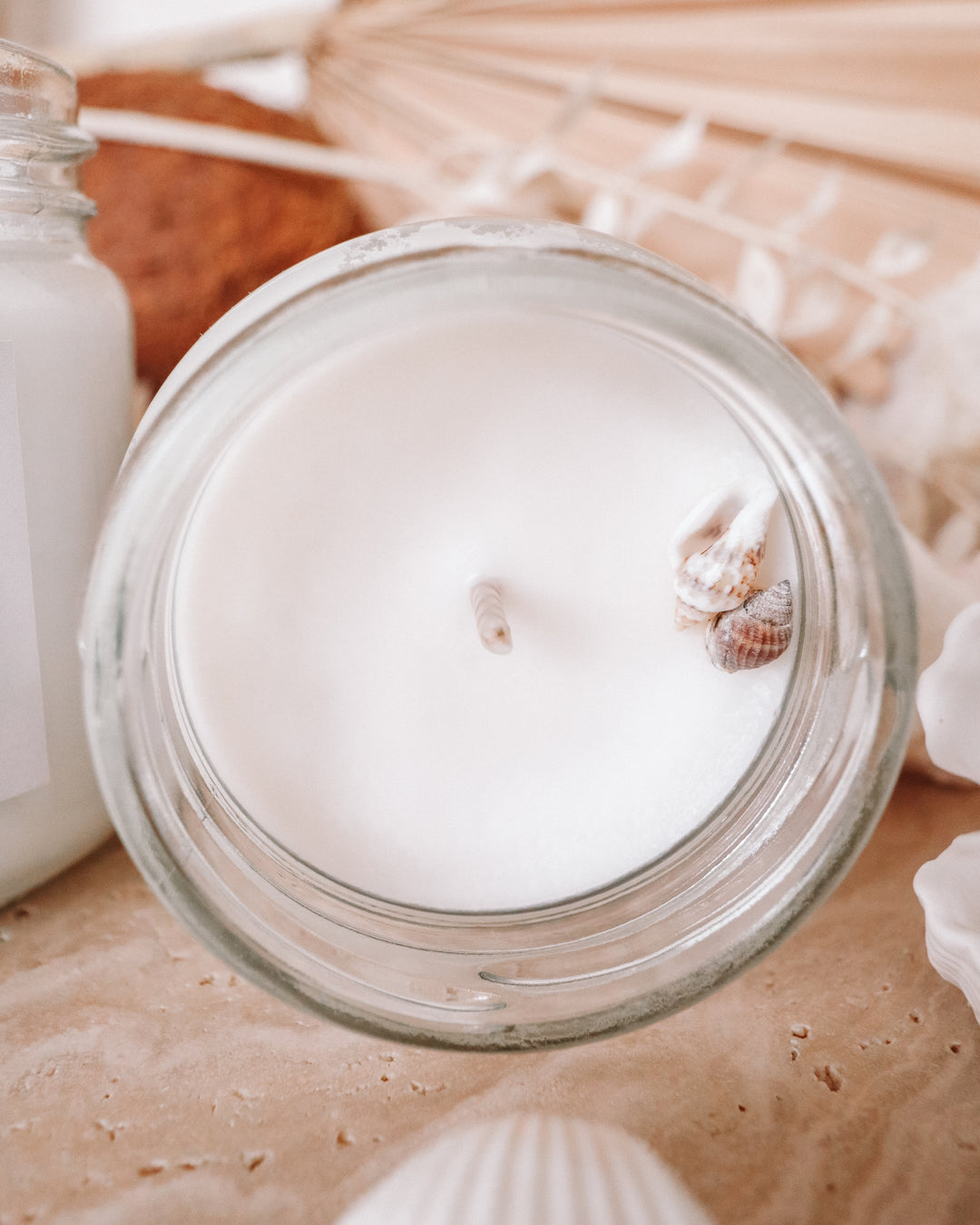 Beachy Glass Jar Candle