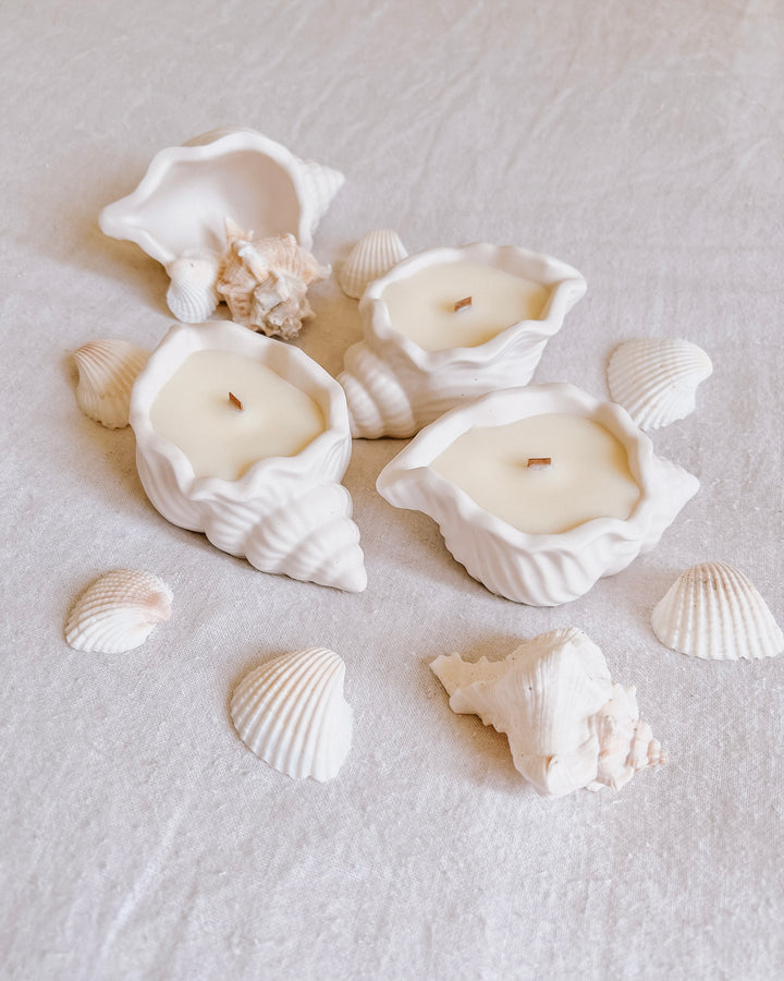 Boho Seashell Horn Handmade Jar Candle