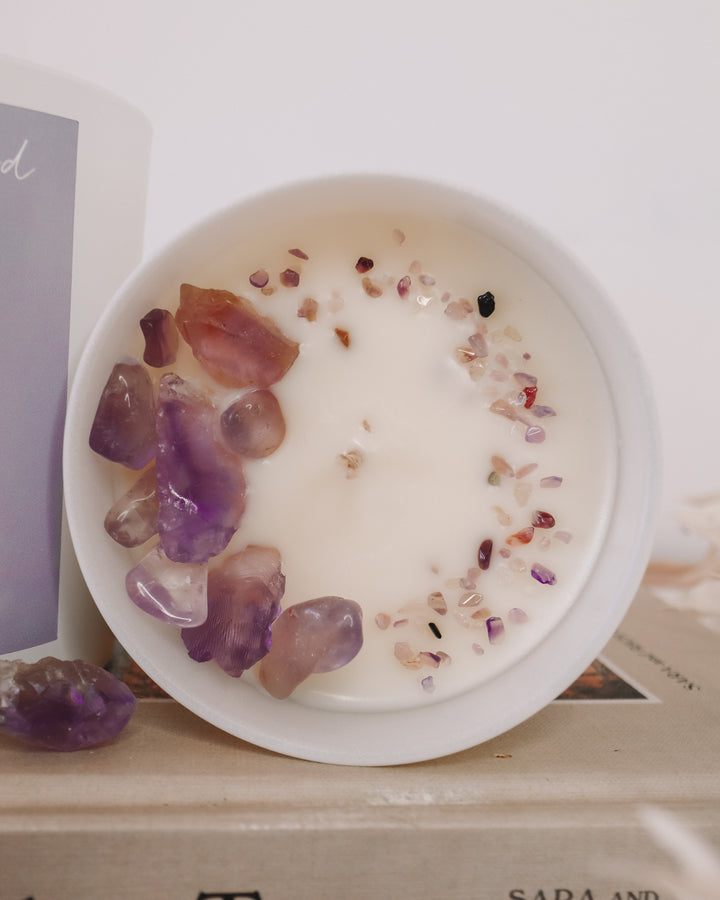 Calm Your Mind Amethyst Glass Jar Candle