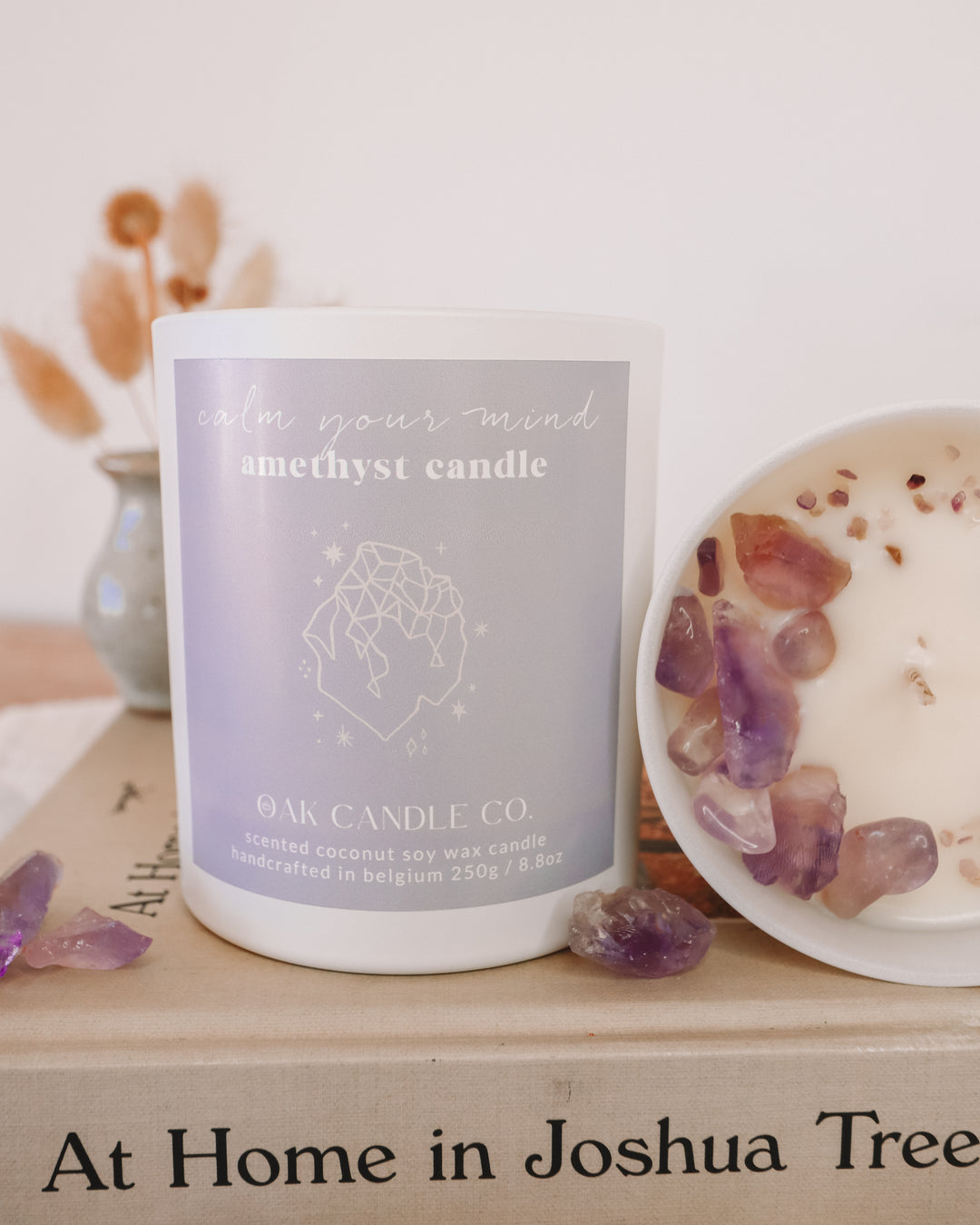 Calm Your Mind Amethyst Glass Jar Candle