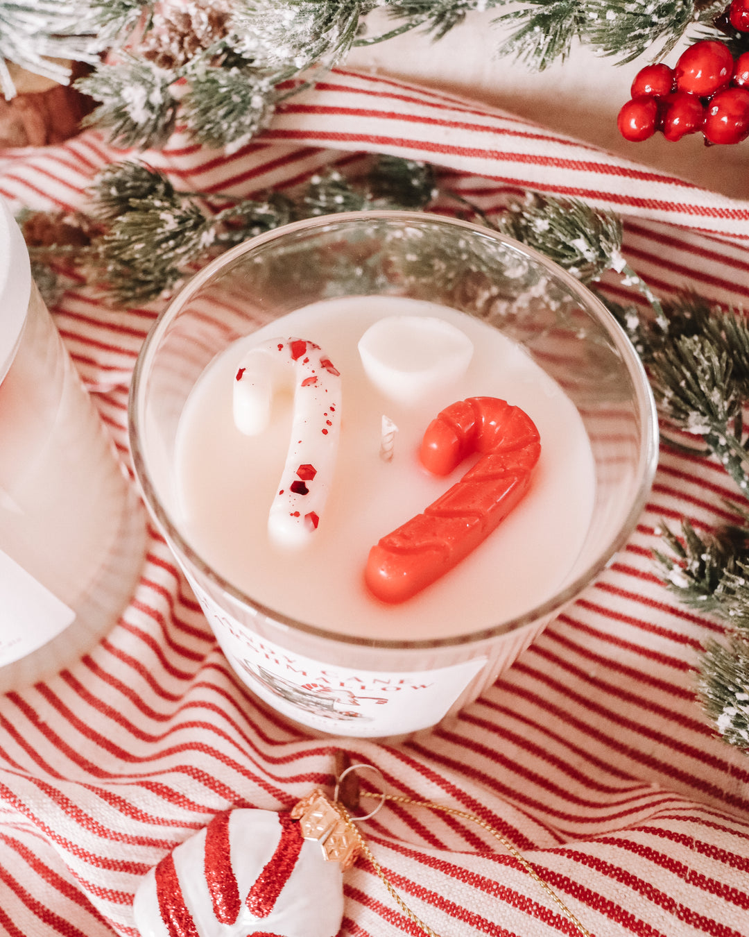 Candy Cane Marshmallow Candle