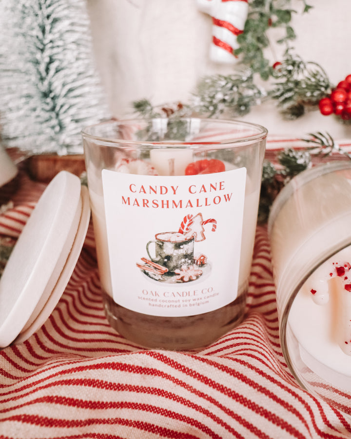 Candy Cane Marshmallow Candle