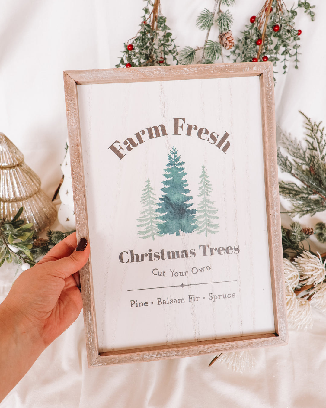 Farm Fresh Christmas Trees Framed Wall Art Print
