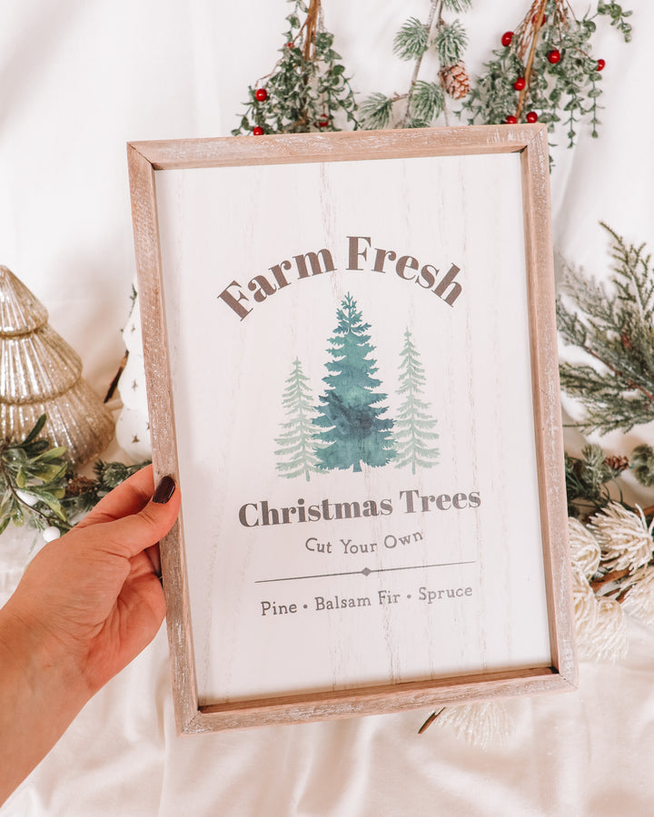 Farm Fresh Christmas Trees Framed Wall Art Print