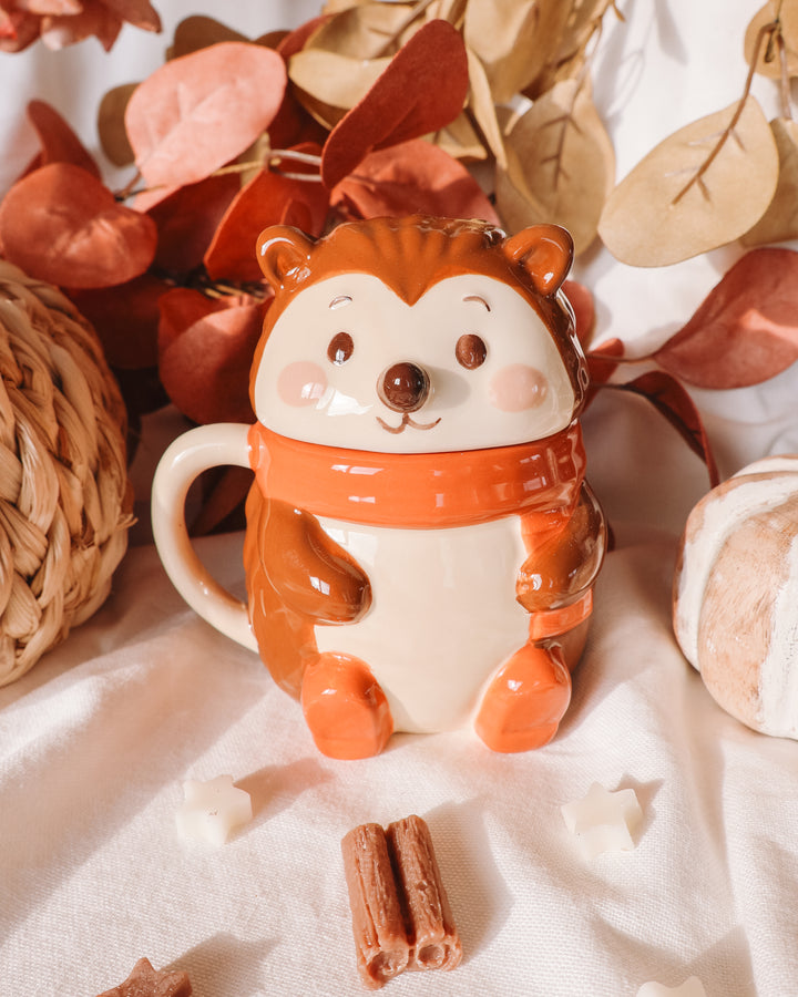 Hedgehog Lidded Coffee Mug Candle