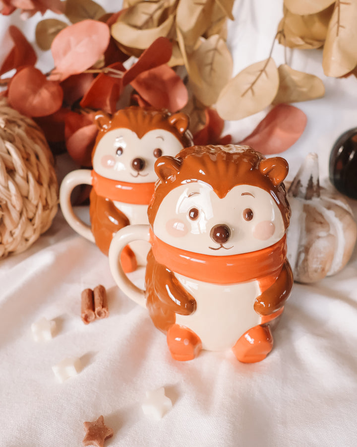 Hedgehog Lidded Coffee Mug Candle