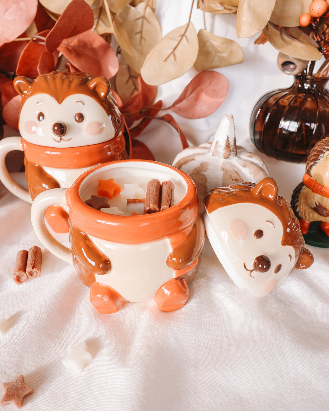 Hedgehog Lidded Coffee Mug Candle