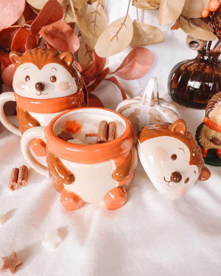 Hedgehog Lidded Coffee Mug Candle
