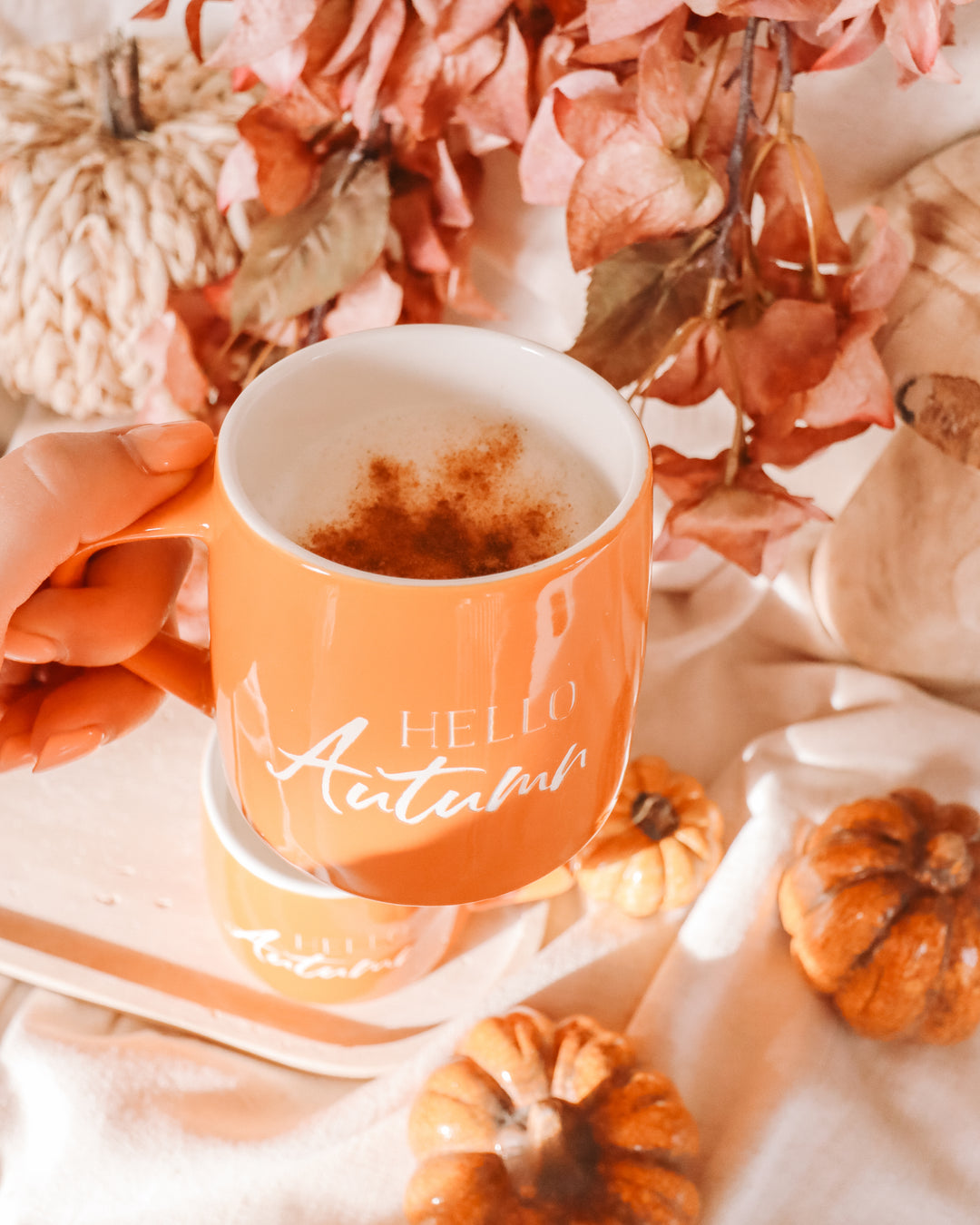 Hello Autumn Coffee Mug Candle