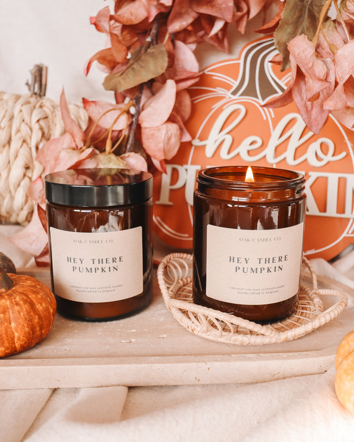 Hey There Pumpkin Amber Jar Candle