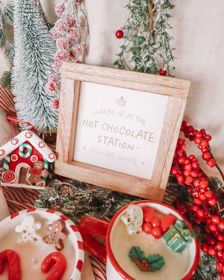 Hot Chocolate Station Wooden Frame Sign