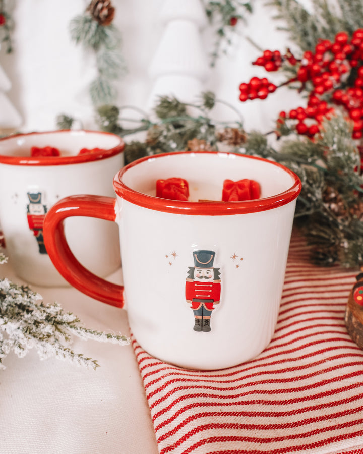Nutcracker Coffee Mug Candle