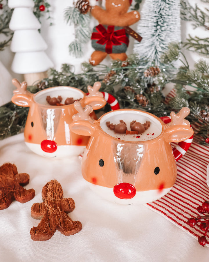 Reindeer Coffee Mug Candle