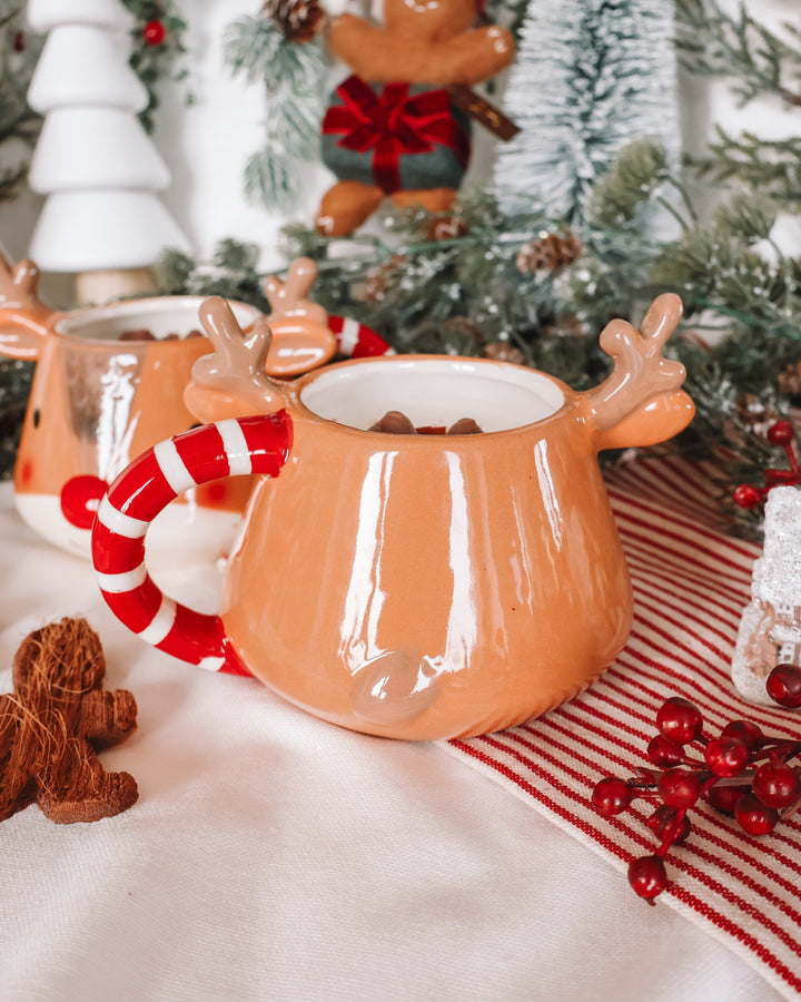 Reindeer Coffee Mug Candle