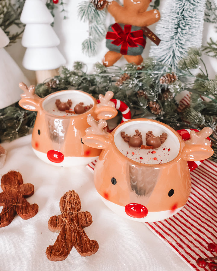 Reindeer Coffee Mug Candle