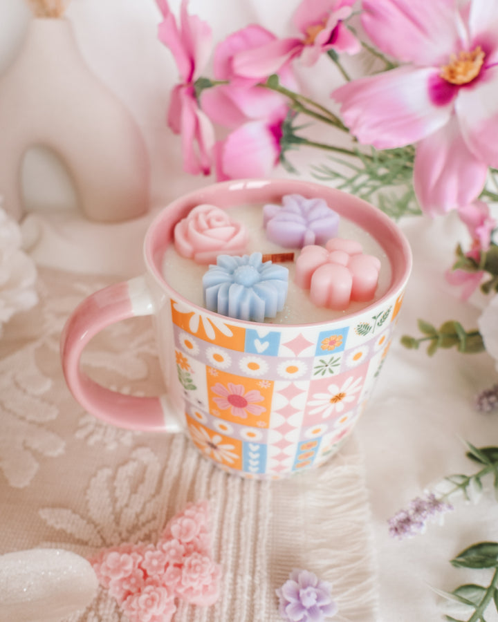 Spring Garden Coffee Mug Candle