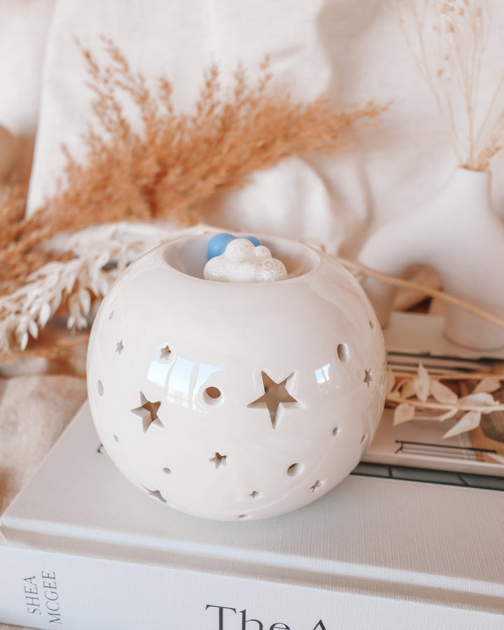 Stars White Iridescent Wax Melter