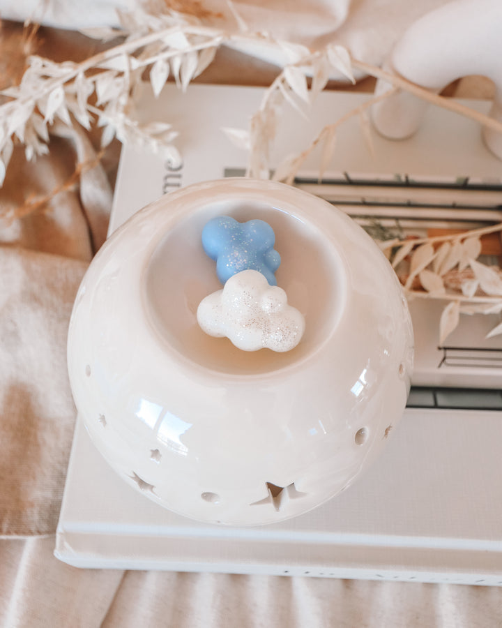 Stars White Iridescent Wax Melter