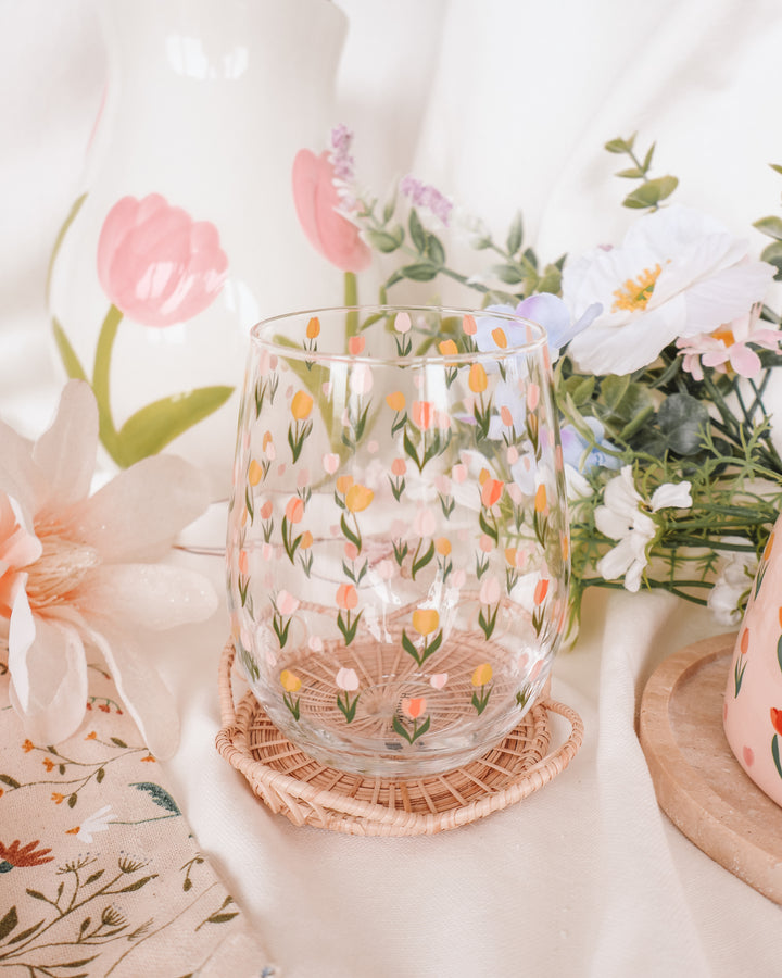 Tulips Stemless Glass