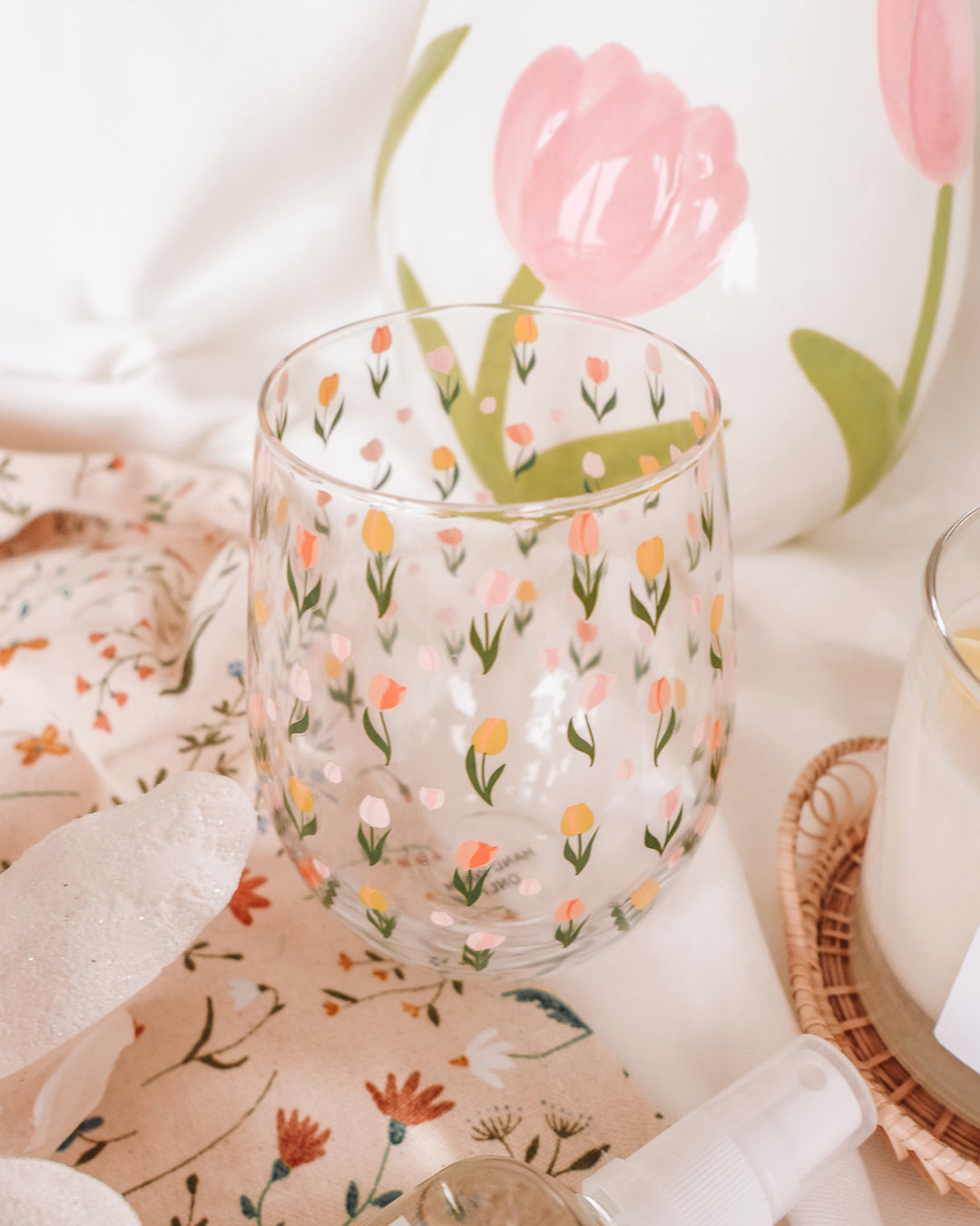 Tulips Stemless Glass