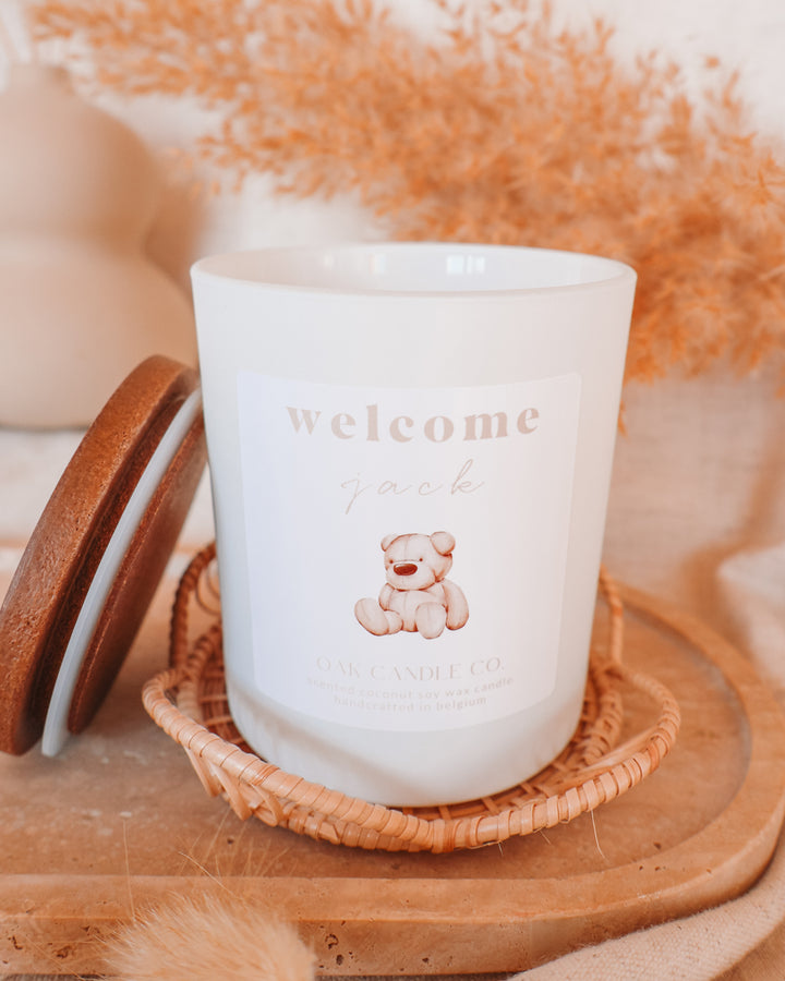 Welcome Baby Custom Name Candle