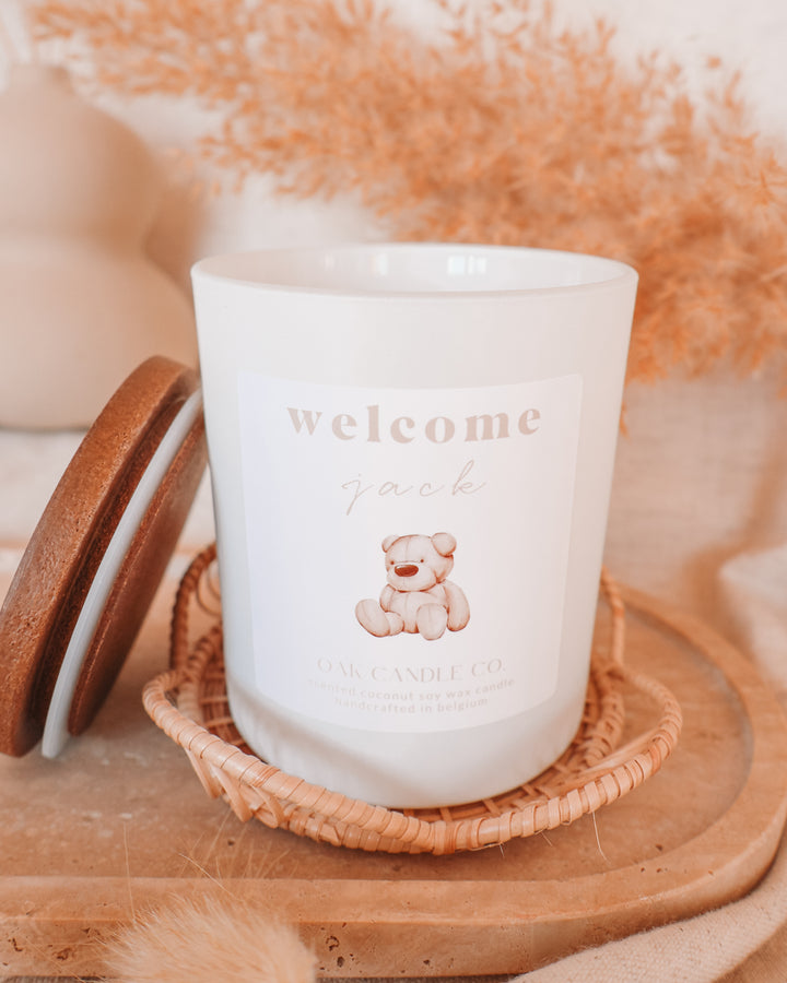 Welcome Baby Custom Name Candle