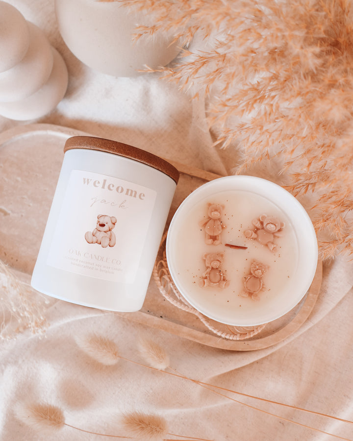 Welcome Baby Custom Name Candle